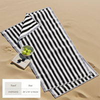 Custom Beach Towel Pure Cotton 32-thread Color-striped Gift Bath Towel, Water-absorbing Adult Reclining Chair Towel