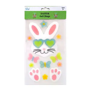 Cute Children's Easter Party Decorations Funny Graffiti DIY Cartoon Easter Eggs Bunny Custom Stickers