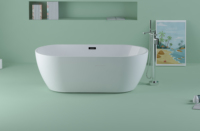 Vente en gros Baignoire autoportante de forme ovale pour salle de bain moderne Baignoire de trempage