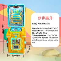 Machine de jeu d'arcade de flipper miniature à monnayeur pour enfants, personnalisable, avec tir de billes et musique