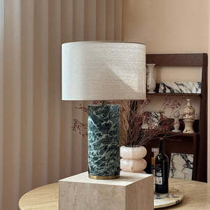 <b>Table</b> <b>Lamp</b> Marble <b>Base</b> Led Light Source E27 Bulb Switch Control Eco Friendly Bedroom Study Decorative Lighting - Product Image 4