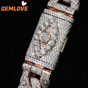 Cadena Cubana Personalizable de Oro 14K/18K para Hombre con Diseño de Incrustaciones de Diamantes y Ranura Hueca - Product Image 3