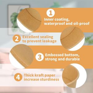 Custom Eco Friendly Rectangle Snack Single Wall Disposable Waterproof Food Grade Kraft Paper Cups Plates Bowls Lids <b>Sheet</b> Style - Product Image 3