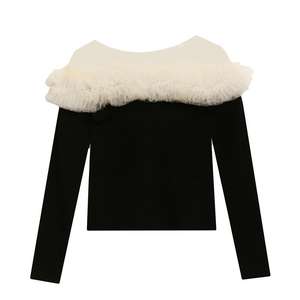 Conception originale printemps nouveau sans bretelles Sexy <span class=keywords><strong>Chic</strong></span> fleurs mode à la mode petite chemise moelleux grande dentelle T - Product Image 5