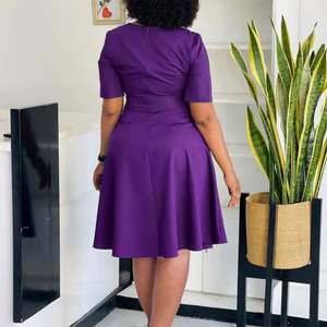 Neue stylische Kleider für Damen in großen Größen aus Europa, Amerika und Afrika, lässige Kleider, modische Abendkleider, Faltenkleid mit halben Ärmeln - Product Image 5