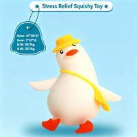 Mini Statue de Canard Romantique Squishy, Douce et Moelleuse en TPR, à Récupération Lente, Jouet Anti-Stress à Presser, Décoration de Bureau, Cadeau en Gros 14+