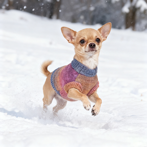 Özel yeni tasarım kış pet giyim basit balıkçı yaka degrade gökkuşağı kazak kedi ve köpek pet kazak - Product Image 4