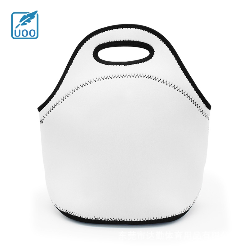 UOO OEM Неопреновая сублимационная сумка для ланча, сублимационная сумка для ланча, пустая белая школьная сумка для ланча для детей