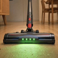 Aspirateur 2-en-1 à main et sur pied avec tête LED pour sols durs, tapis et poils d'animaux, rechargeable par Type-C