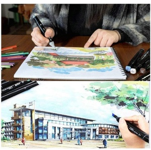 Pennarelli <span class=keywords><strong>a</strong></span> Alcool Yihuale 40 Colori, Pennarelli Artistici <span class=keywords><strong>a</strong></span> Doppia Punta, <span class=keywords><strong>Serie</strong></span> Classica di Pennarelli Permanenti Neri <span class=keywords><strong>a</strong></span> Base Alcolica - Product Image 6