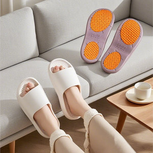 Chaussons d'hôtel massants à semelle souple antidérapants pour l'intérieur, été, pour femmes et hommes, bout rond, talon de 3 cm, légers - Product Image 3