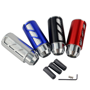 Poyracing Pommeau de levier de vitesse manuel en aluminium bleu ergonomique pour voitures modifiées - Product Image 3