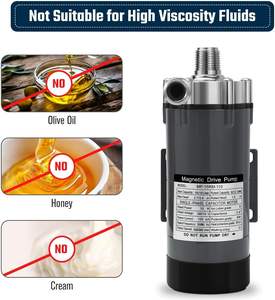 Pompe à bière magnétique avec interrupteur en ligne, filetage 1/2 NPT, tête en acier inoxydable 304, pompe de transfert de moût pour la brasserie - Product Image 6