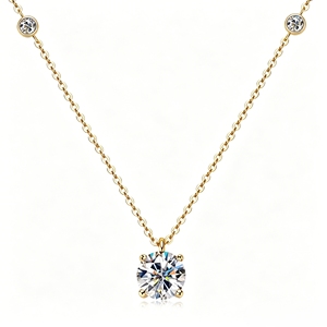 Joyería fina, collar con colgante de moissanita VVS GRA con corte de corazón, relleno de oro de 14k, regalo del Día de San Valentín, el mejor regalo para novia. - Product Image 5