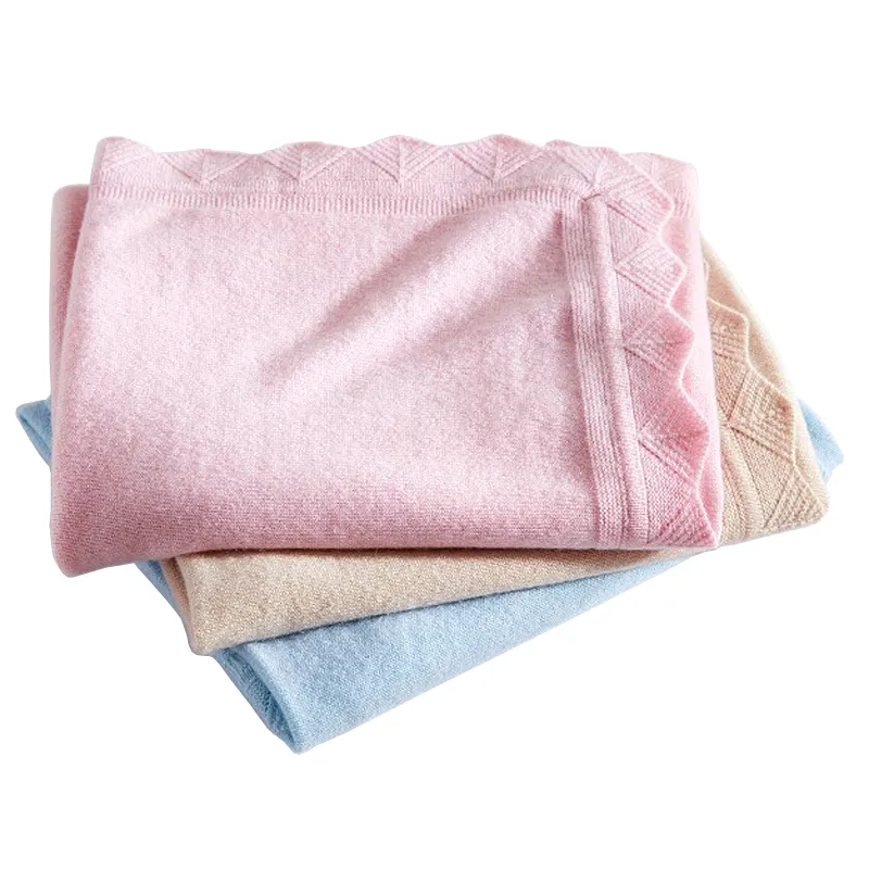 comfortable 100% pure custom design on blanket cashmere wrap for baby