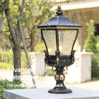 Extérieur Rustique Bronze Solaire LED Colonne Caps Lampes IP65 Étanche Pont Poteau Bollard Éclairage Pelouse Pilier Lumières Pilier