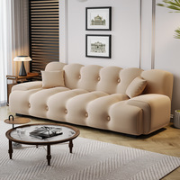 Sofá Roche Bobois Minimalista Italiano, Sofá Lineal Tapizado Francés, para Sala de Estar y Estudio