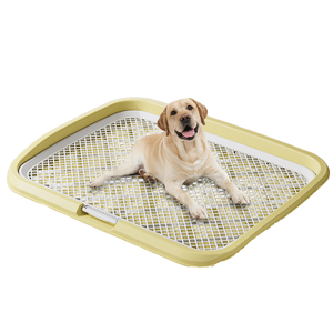 Caja de Arena <span class=keywords><strong>para</strong></span> Mascotas de PP Amarillo con Rejilla de Hierro, Duradera, <span class=keywords><strong>para</strong></span> Perros Pequeños/Medianos/Grandes y Gatos, Fácil de Limpiar, Control de Olores, Ecológica, Gran Capacidad - Product Image 1