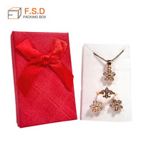 Caja de Anillos de Boda Rectangular de Papel Kraft de Lujo, de Alta Calidad, con Grabado y Laminado Mate, Empaque Personalizado para Joyería
