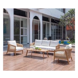 Sanouwin Luxury Teak Chaise Sofá seccional Juego de <span class=keywords><strong>muebles</strong></span> de jardín de <span class=keywords><strong>mimbre</strong></span> resistentes a la intemperie para uso en exteriores e interiores Directo de fábrica - Product Image 2