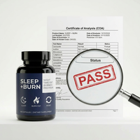 Complément alimentaire brûleur de graisse nocturne à marque privée SLEEP+BURN en capsules, certifié GMP, stimulant le métabolisme et favorisant la perte de poids