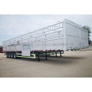 Semi-<span class=keywords><strong>remorque</strong></span> à plateau à 4 essieux robuste, charge utile de 50 tonnes, <span class=keywords><strong>remorque</strong></span> à clôture, cadre Q345B, 13 m de long, pour le transport de matériaux de construction et miniers - Product Image 3