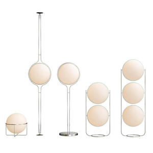 Lámpara de Pie Artística Posmoderna E26/E27 con Bola de Ópalo Plateada, Altura Ajustable, con Hierro y Acrílico para Sala de Estar o Dormitorio - Product Image 4