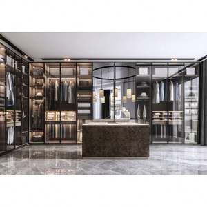 Fournisseur d'usine, armoire de rangement de chambre à coucher moderne en bois italien modulaire de luxe, dressing, armoire - Product Image 1