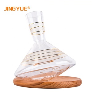 <span class=keywords><strong>Carafe</strong></span> <span class=keywords><strong>à</strong></span> dessus roulant en cristal sans plomb, gobelet rotatif <span class=keywords><strong>à</strong></span> 360 degrés, <span class=keywords><strong>Design</strong></span> secouant, reniflard <span class=keywords><strong>à</strong></span> <span class=keywords><strong>vin</strong></span> rouge avec base en bois, accessoires - Product Image 4