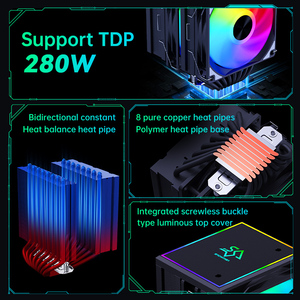 Snowman thương hiệu riêng 8 nhiệt ống không khí <span class=keywords><strong>CPU</strong></span> Cooler 5V 3pin argb hỗ trợ TDP 280W <span class=keywords><strong>CPU</strong></span> quạt làm mát cho máy tính chơi Game - Product Image 2