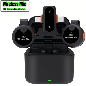 Microfono Wireless Omnidirezionale J33 con Custodia di Ricarica, Riduzione del Rumore AI per Streaming Live, Registrazione Audio e Interviste - Product Image 1