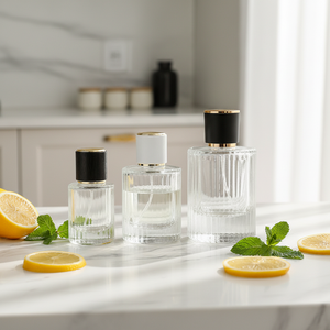 Atomiseur de parfum en verre transparent de 30ml de luxe en gros sous-bouteille de pulvérisation de presse portable pinceau de sérigraphie à cylindre vide - Product Image 1