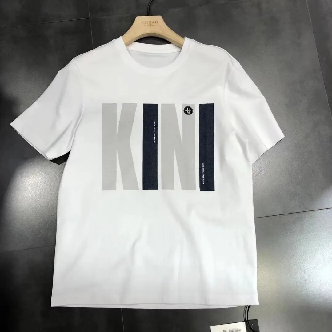 YKH White T-shirt Knitted Printing Clothing Manufacturers Custom 100%cotton Printing Leisure Style Men's T-shirt
