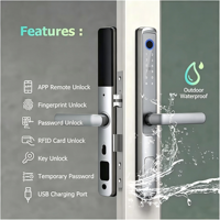 Serrure de porte intelligente E105 WiFi, empreinte digitale, RFID, clé mécanique, serrure électronique pour porte d'entrée, application Tuya
