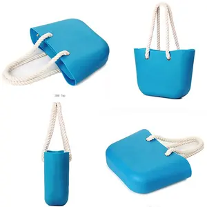10 색 소프트 비치 방수 가방 지퍼 레이디 야외 EVA 핸드백 여성 PVC 젤리 핸드백
