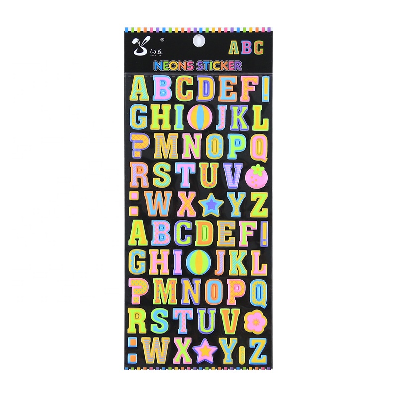Флуоресцентный Алфавит SHANLE, пышные наклейки, забавные буквы на заказ, пенные наклейки, виниловые наклейки, буквенно-цифровые ПВХ наклейки