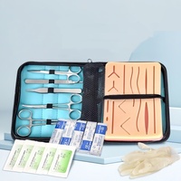 Kit d'instruments de suture chirurgicale pour étudiants en médecine, modèle de peau pour la pratique de plusieurs plaies, porte-aiguille, ensemble de formation chirurgicale