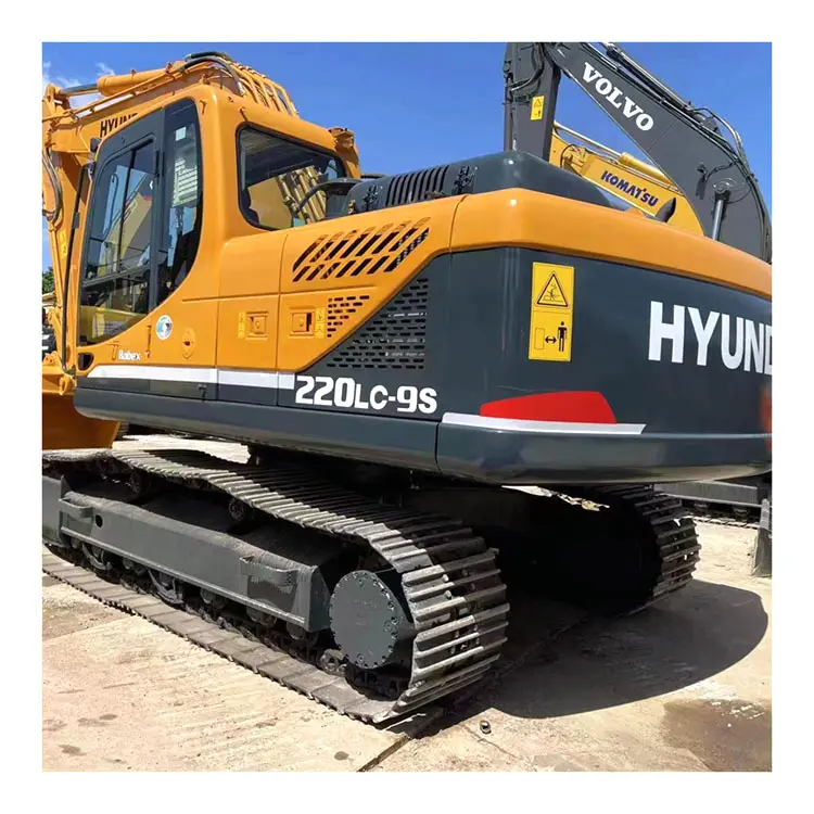 Estado DE SALUD oruga original de Corea 22 toneladas maquinaria de construcción de ingeniería usada Hyundai 220 Lc 9s en Shanghai