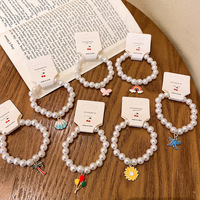 Bracelet en perles acryliques pour enfants, design princesse style océan, plusieurs pendentifs, haute qualité, élégant