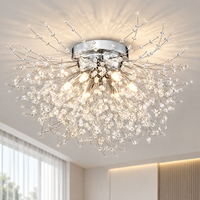 Lustre suspendu moderne pour salon, perles de cristal, luxe, LED