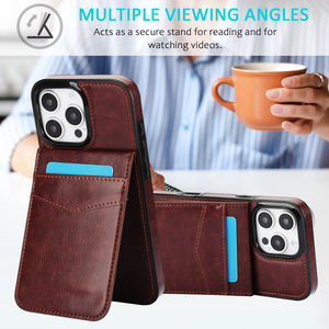 Soporte para tarjetas, funda para teléfono, soporte de cuero de imitación de lujo para <span class=keywords><strong>iPhone</strong></span> 17 <span class=keywords><strong>Pro</strong></span> <span class=keywords><strong>Max</strong></span> 16 Plus 15 14 13 <span class=keywords><strong>12</strong></span> - Product Image 2