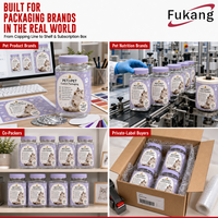 Emballages personnalisés en pots PET RPET transparents avec bouchon à vis violet, étiquette à joint en feuille, recyclables, service d'usine OEM ODM, pots PET avec couvercles