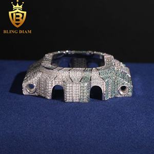 Gioielli di lusso all'ingrosso di ghiaccio fuori Vvs1 vero verde nero Moissanite GX56 accessori per parti di orologi altre custodie lunetta - Product Image 5