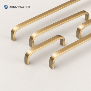 HK0141 Simple Bow U Shape Brass Handle Pulls Slim Stain Furniture Kitchen Closet Drawer <strong>Door</strong> Cabinet Dresser Outdoor Hotel - Product Image 6