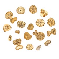 Base de boucle d'oreille avec coussinet |   Fermoirs en acier inoxydable plaqué or PVD 18 carats en forme de fleur et de cœur pour la fabrication de bijoux DIY