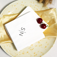 Serviettes en papier jetables personnalisées imprimées sur mesure, serviettes de cocktail monogrammées pour la décoration de table de mariage