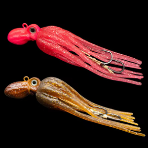 Leurre souple en forme de jupe de poulpe lourd de 100g-450g avec tête plombée et hameçon, pour la pêche au calamar en eau salée, en haute mer, en eaux profondes, pour la pêche au gros gibier - Product Image 5