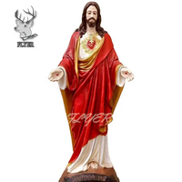 Statue de Jésus en résine personnalisée en fibre de verre, peinte à la main, religieuse, catholique, grande taille, sculpture de Jésus en résine