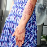 Tatouage autocollant temporaire en dentelle, pour femmes et filles, collier de bras d'art corporel, fleur, pochoir de mariage indien Sexy, Henna, 1 pièce