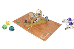 การ์ดกระดาษป๊อปอัพรูปสัตว์แมว3D งานฝีมือ | การ์ดอวยพรทำมือสำหรับวันเกิดของขวัญของที่ระลึกหรือของตกแต่ง - Product Image 2